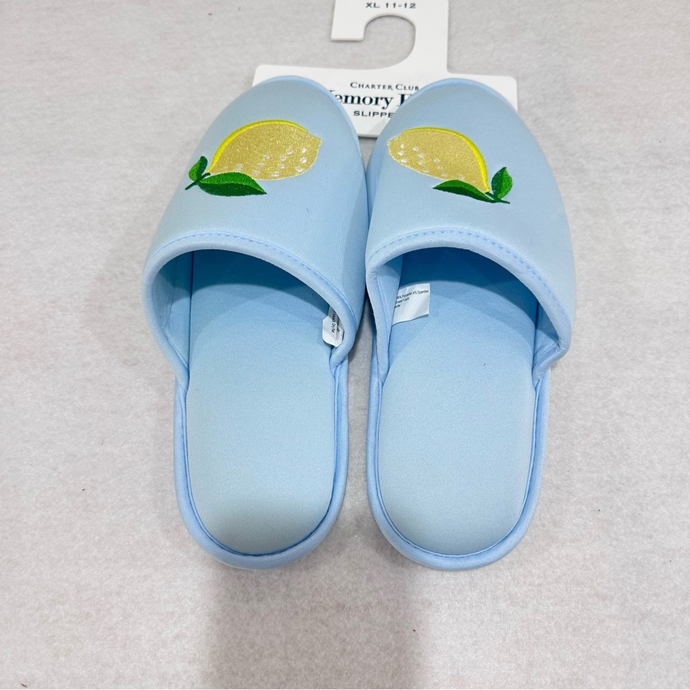 Women’s Charter Club Sky Blue Lemon Slippers
